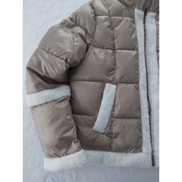A.N.A Coat Jacket Quilted Puffer Faux Sherpa Trim Womens Size Large - Picture 4 of 15